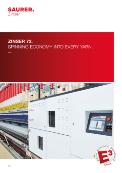 ZINSER 72. SPINNING ECONOMY INTO EVERY YARN. &mdash;
