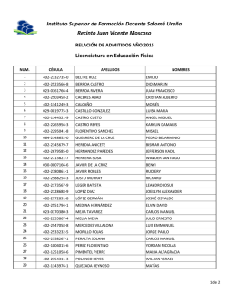 RELACION ADMITIDOS JUAN VICENTE MOSCOSO