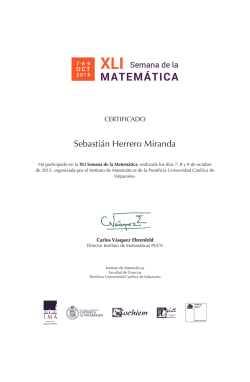 Sebasti&aacute;n Herrero Miranda - Universidad Cat&oacute;lica de Valpara&iacute;so