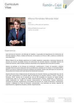 Alfonso Fern&aacute;ndez-Miranda Vidal Experiencia