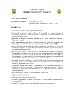 convocatoria residentado odontologico