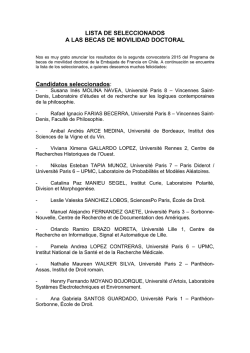 LISTA DE SELECCIONADOS A LAS BECAS DE MOVILIDAD