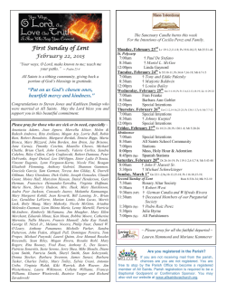 First Sunday of Lent First Sunday of Lent February 22, 2015 &ldquo;Put on