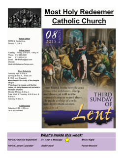 March 8, 2015 - Most Holy Redeemer Catholic Church