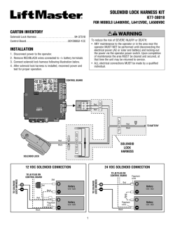 01-38038 Solenoid Lock Harness Kit K77-38018