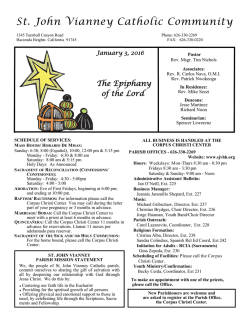 January 3, 2016 - St. John Vianney Catholic Community