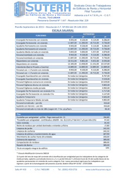 ESCALA SALARIAL - SUTERH Tucum&aacute;n