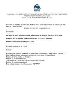 programa formativo de actividades subacu&aacute;ticas ofrecido por el club