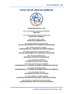Directorio FCQ - Facultad de Ciencias Qu&iacute;micas