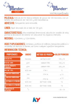 Pelicula: adhesivo: liner: caracteristicas: medidas