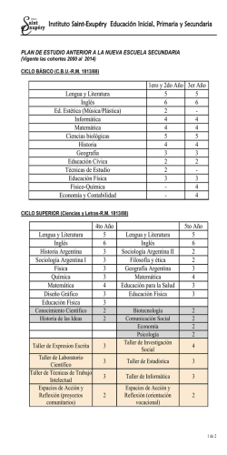 plan deplan de estudios - Instituto Saint Exup&eacute;ry
