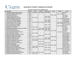 Horarios Atenci&oacute;n Tutores Ago