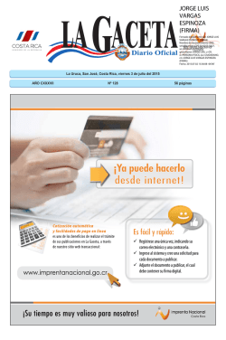 LA GACETA N&deg; 128 de la fecha 03 07 2015