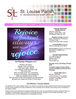 2nd Reading, Philippians 4:4-7 Liturgy Schedule