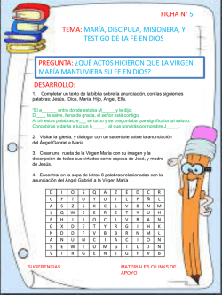 FICHAS N&deg; 5- Mar&iacute;a, disc&iacute;pula, misi