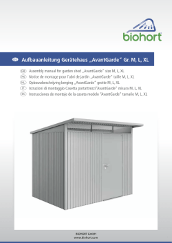 Aufbauanleitung Ger&auml;tehaus &bdquo;AvantGarde&ldquo; Gr. M, L, XL