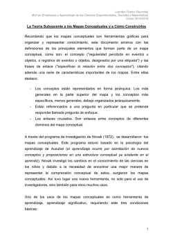La Teor&iacute;a Subyacente a los Mapas Conceptuales ya C&oacute;mo
