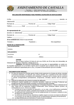 Declaraci&oacute;n responsable para primera ocupaci&oacute;n de edificaciones