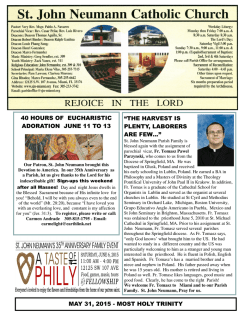 May 31, 2015 - St. John Neumann Catholic Church