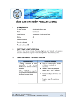 Interpretaci&oacute;n y Producci&oacute;n de Textos