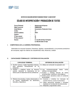 S&Iacute;LABO DE INTERPRETACI&Oacute;N Y PRODUCCI&Oacute;N DE TEXTOS