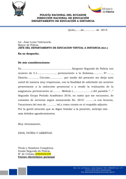 Oficio de solicitud para presentarse a la inducci&oacute;n o a rendir el