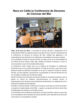 Nace en C&aacute;diz la Conferencia de Decanos de Ciencias del Mar