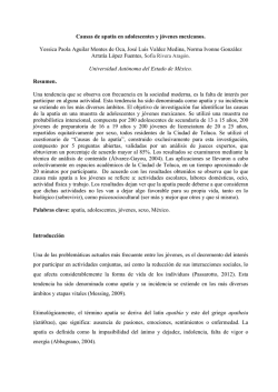 Causas de apat&iacute;a en adolescentes y j&oacute;venes mexicanos. Yessica