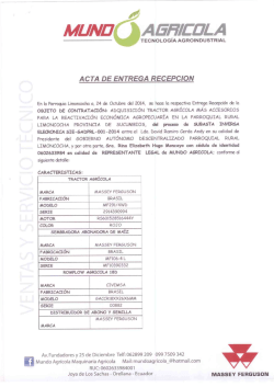 acta de entrega y recepcion tractor agricola