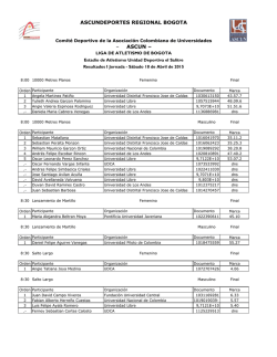Abril I Parada Torneo Distrital Universitario 2015 - Bogot&aacute;