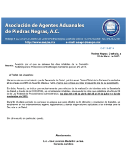 Atentamente. Lic. Jos&eacute; Lorenzo Medellin Lerma. Gerente Jur&iacute;dico