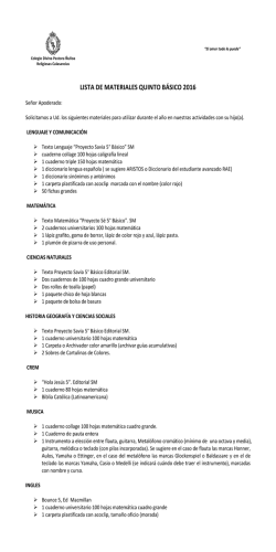 LISTA DE MATERIALES QUINTO B&Aacute;SICO 2016