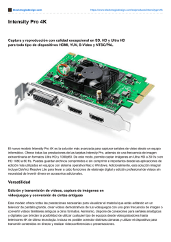 Intensity Pro 4K - Mas que Video Profesional. Venta y alquiler