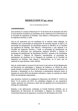 Resoluci&oacute;n N&deg; 44 - ceuni - Universidad Nacional de Ingenier&iacute;a