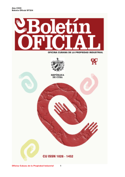 Bolet&iacute;n Oficial 324 - Oficina Cubana de la Propiedad Industrial