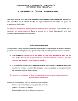 Argumentos y sus tipos - Expresion Oral y Escrita I