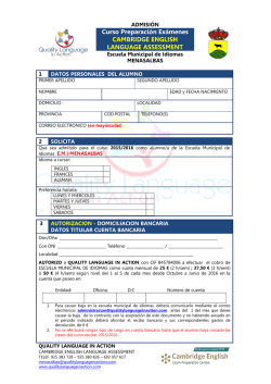 Quality Language -Inscripci&oacute;n CURSO 2015-2016