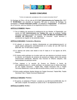 BASES CONCURSO - Tarjeta Cencosud