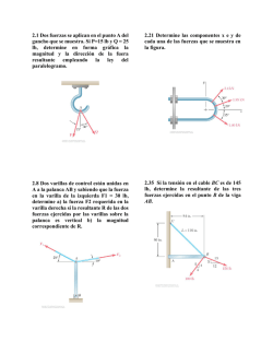 2.1 Dos fuerzas se aplican en el punto A del gancho que se muestra