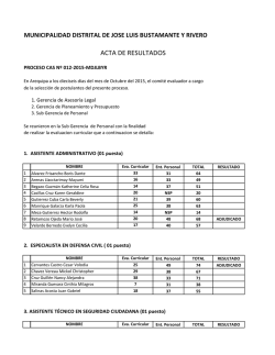 Resultados Finales CAS N&ordm; 012-2015-MDJLBYR