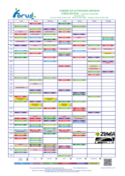 HORARIO DE ACTIVIDADES DIRIGIDAS