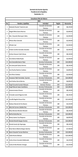 Nomina Personal con puestos y honorarios Renglones 029 y 189