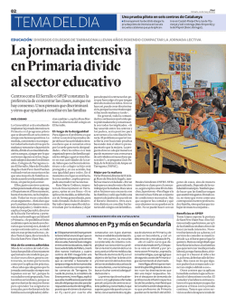 La Jornada Intensiva en Primaria