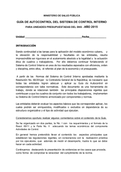 Gu&iacute;a de Autocontrol del Sistema de Control Interno para Unidades