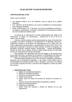 PLAN LECTOR Y PLAN DE ESCRITURA