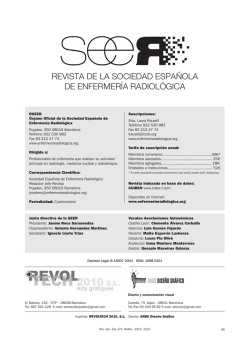 revista - Sociedad Espa&ntilde;ola de Enfermer&iacute;a Radiol&oacute;gica