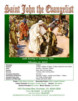 2-15-2015 - Saint John the Evangelist Catholic Church