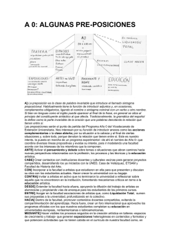 A 0: ALGUNAS PRE-POSICIONES - Facultad de Bellas Artes