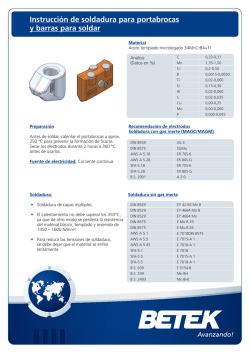 Instrucci&oacute;n de soldadura para portabrocas y barras para soldar