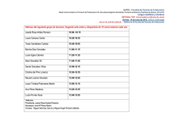 Defensa del siguiente grupo de alumnos. Seguir&aacute;n este orden y
